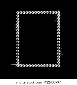 Expensive frame made of diamonds. Vector art.