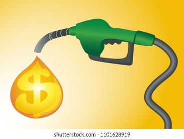 Expensive fuel concept vector. Gas station pump background.