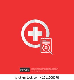 Expensive Health Medicine Cost Concept. Healthcare Spending Or Expenses. Flat Design Vector Illustration.