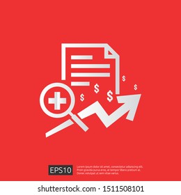 Expensive Health Medicine Cost Concept. Healthcare Spending Or Expenses. Flat Design Vector Illustration.