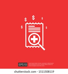 Expensive Health Medicine Cost Concept. Healthcare Spending Or Expenses. Flat Design Vector Illustration.