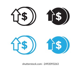 Expensive icon black and white vector outline sign