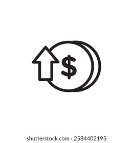 Expensive icon black and white vector outline sign