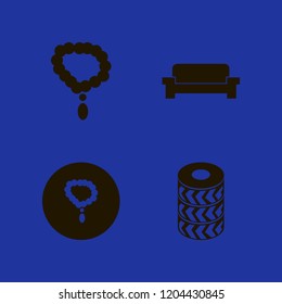 expensive icon. expensive vector icons set necklace, sofa and car wheels
