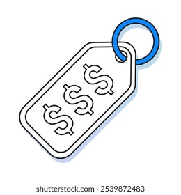 Ícone de conhecimento caro - uma etiqueta de preço com sinais de dólar, representando conhecimento caro ou de alto valor