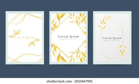 Expensive and luxurious gold leaf pattern template. Used to decorate cards or posters., illustration Vector EPS 10