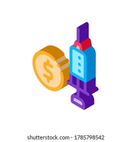 Expensive Medical Injection Icon Vector. Isometric Expensive Medical Injection sign. color isolated symbol illustration