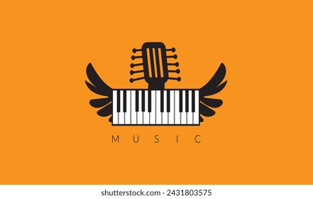 Expensive Piano keyboard logo. Music design template.
