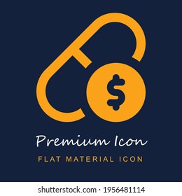 Caro material premium ui ux icono vector aislado en colores azul marino y naranja