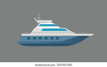 expensive and pretty boat vector illustration