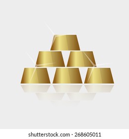 expensive shiny gold bricks pyramid vector eps10