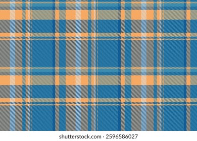Expensive textile plaid tartan, collection pattern fabric check. Merry christmas vector texture seamless background in cyan and sandy brown colors palette.