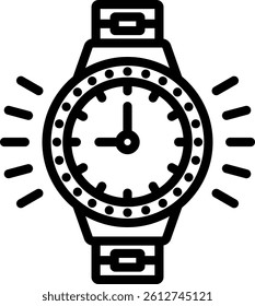 Expensive Watches Icon Outline Vector Illustration