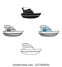 Expensive yacht for rich people.Yacht for vacations and short trips.Ship and water transport single icon in cartoon style vector symbol stock illustration.