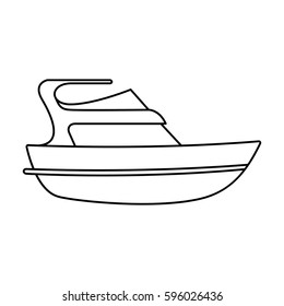 Expensive yacht for rich people.Yacht for vacations and short trips.Ship and water transport single icon in outline style vector symbol stock illustration.