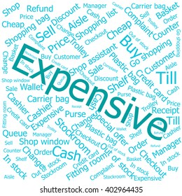 expensive,Word cloud art background