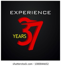 Experience 37 years stock vector template. vector illustration