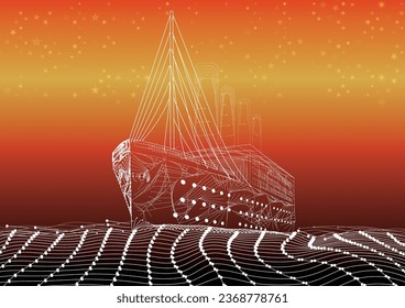Experience the allure of our Grated Ship Silhouette Vector Wallpaper, where meticulous dots converge to create a vector masterpiece, evoking the serenity of the open sea in your space.