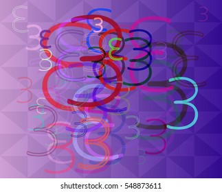 experience among various group, fine look around Number 3 vector background