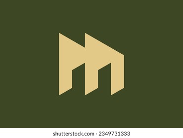 Experience the artistry of our simple real estate logo, where the letter M ingeniously forms the negative space of a stylish room side