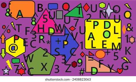 Experience the beauty of English alphabets with this stunning vector illustration that combines basic shapes and letters to create a unique design. Perfect for adding creativity to any project.