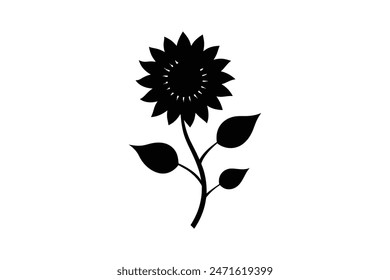 Experience the beauty of a meticulously crafted vector artwork showcasing the graceful silhouette of a sunflower in stunning detail.