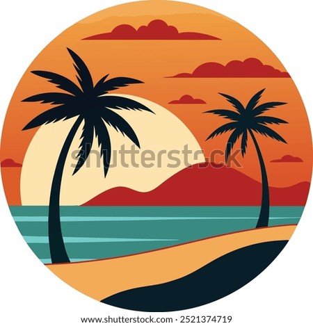 Similar – Image, Stock Photo Silhouetted birds flying over water at sunset