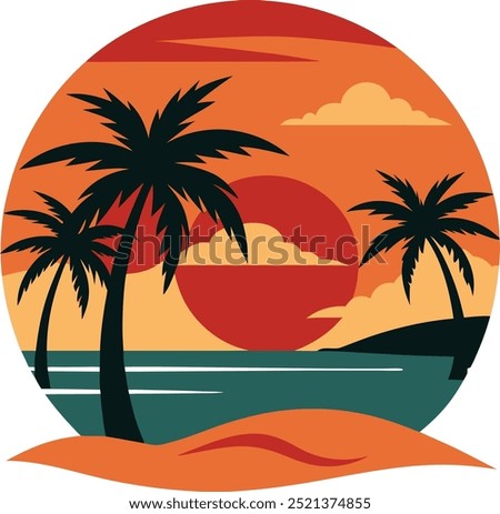 Similar – Image, Stock Photo Silhouetted birds flying over water at sunset