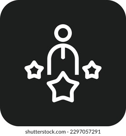 Experience Business people icon with black filled line style. rate, feedback, star, review, service, experience, survey. Vector illustration