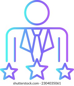 Experience Business people icon with blue duotone style. star, review, service, rating, survey, satisfaction, opinion. Vector illustration