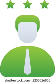 Experience business people icon with green duotone style. Review, star, rating, customer, service, survey, feedback. Vector illustration