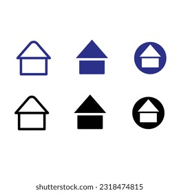 Experience a captivating assortment of house icons, thoughtfully crafted with a seamless fusion of bold blue and sleek black hues, bringing a sense of elegance and modernity.