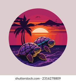 Experience the charm of retro aesthetics in a sleek and modern flat design, combining nostalgia with contemporary style in a single captivating artwork