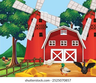 Experimente el encanto de la vida rural con este encantador diseño de Vector de granja, que muestra una variedad de animales de granja en un entorno pintoresco. Ideal para proyectos agrícolas, libros infantiles.