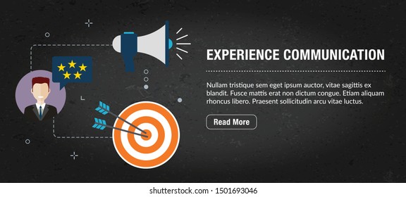 Experience communication, banner internet with icons in vector. Web banner template for website, banner internet for mobile design and social media app.Business and communication layout with icons.
