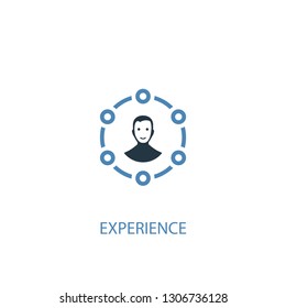 experience concept 2 colored icon. Simple blue element illustration. experience concept symbol design. Can be used for web and mobile UI/UX