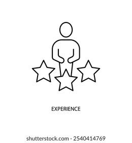 ícone da linha de conceito de experiência. Ilustração de elemento simples. experiência conceito esboço design de símbolo.