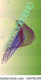 experience with D and texture, glossy alphabet