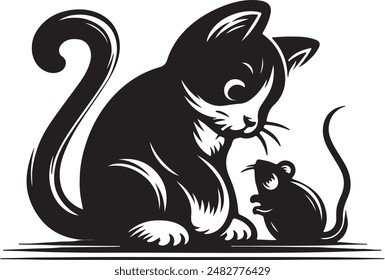 Experience dynamic vector art illustrations depicting a rat and a cat deeply engaged in crucial meetings. These artworks are set against a professional backdrop.