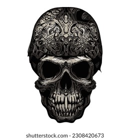 Experience the eerie allure of a human or kangkong skull vector head. Perfect for those seeking a touch of mystique and intrigue in their designs, with a hint of darkness and enigmatic beauty.