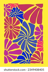 Experience the elegance of a flat design floral masterpiece that captivates with its simplicity and sophistication. 