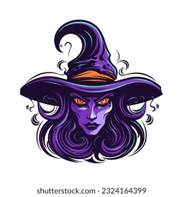 Experience the enchanting charm of a witchy vector clip art, portraying a captivating witch head with an aura of mystique