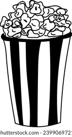 Experience the excitement of popcorn with this dynamic vector illustration. Perfect for adding a pop of fun to your designs and projects.