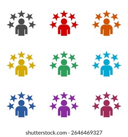 Experience Expert icon isolated on white background. Set icons colorful