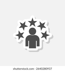 Experience Expert icon sticker isolated on gray background