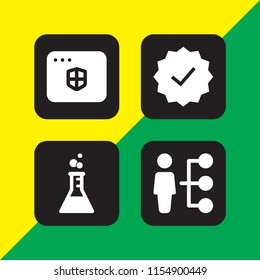 experience icon. 4 experience set with experiment, guarantee, skills and ui vector icons for web and mobile app