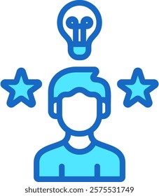 Experience Icon Blue Color Vector Illustration