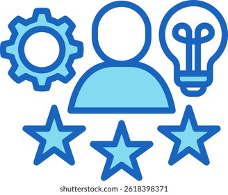 Experience Icon Blue Vector Illustration