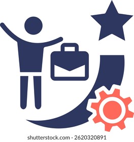 Experience Icon Glyph Color Vector Illustration