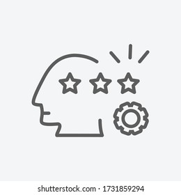 Símbolo de línea de icono de la experiencia. Ilustración vectorial aislada del concepto de signo de icono para el diseño de la interfaz de usuario del logotipo de la aplicación móvil del sitio web.